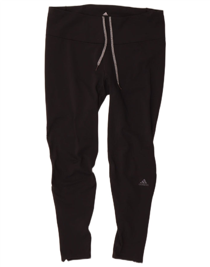 Adidas Damen Climacool Graphic Leggings UK 16/18 Large Schwarz Polyester