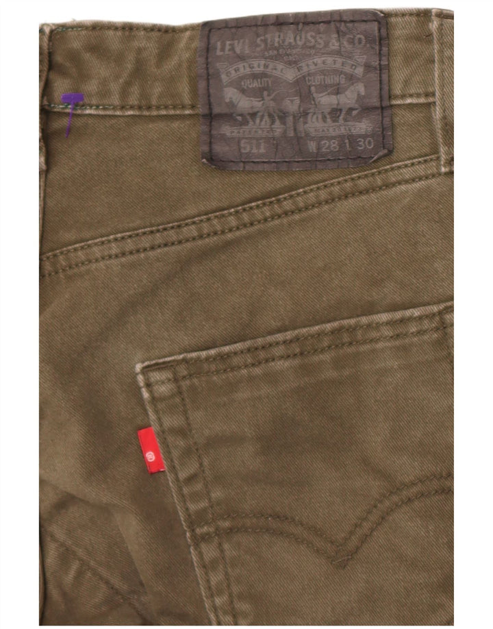 Levi's Herren 511 Slim Jeans W28 L26 Grüne Baumwolle