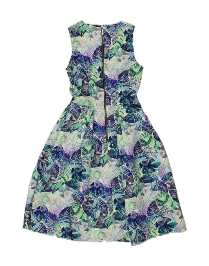 CLOSET Womens A-Line Dress UK 8 Small Blue Floral Polyester Vintage CLOSET and Second-Hand CLOSET from Messina Hembry 