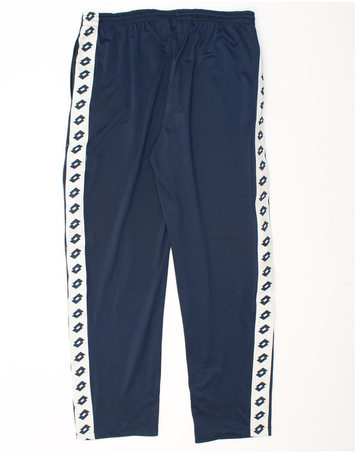 LOTTO Mens Graphic Tracksuit Trousers 2XL Navy Blue Polyester Vintage Lotto and Second-Hand Lotto from Messina Hembry 