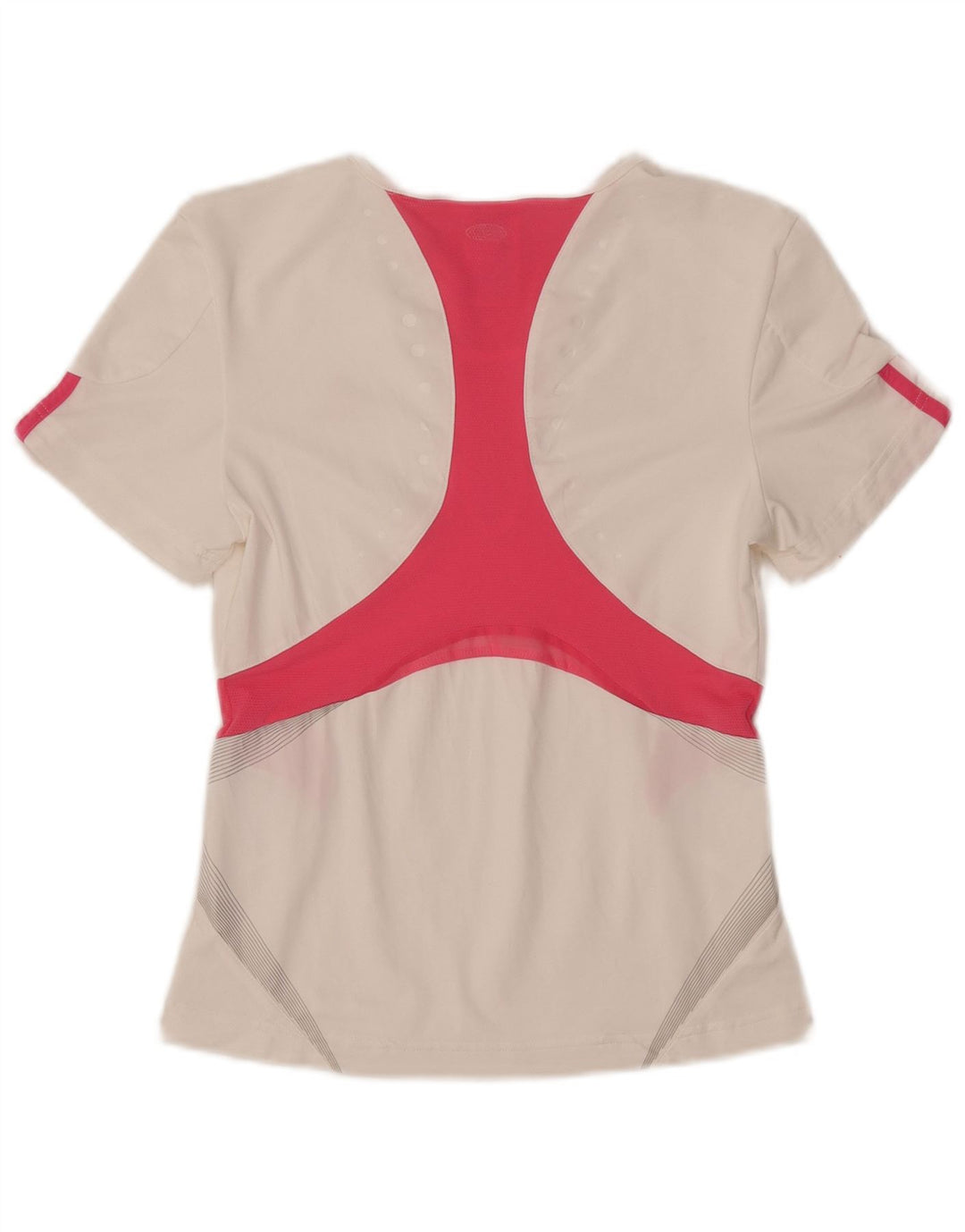 Adidas Damen Clima 365 T-Shirt Top UK 12 Mittelweiß Farbblock