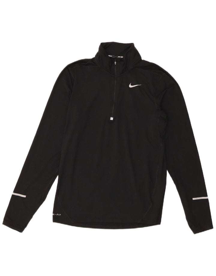 Nike Herren Dri Fit Pullover-Trainingsanzug mit Reißverschluss, Größe S, Schwarz, Polyester