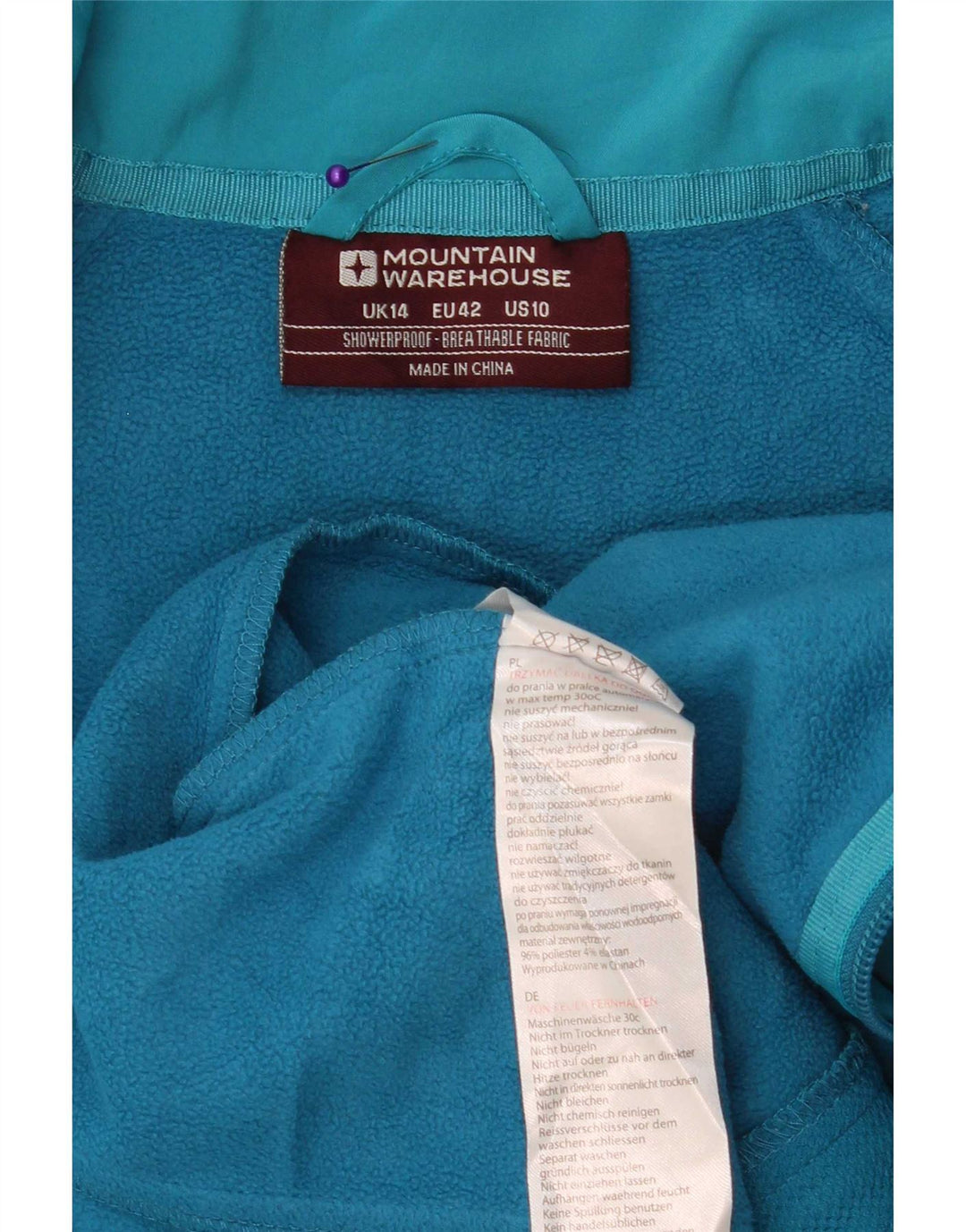 Mountain Warehouse Damen-Trainingsanzugoberteil, UK-Größe 14, Größe L, blau, Polyester