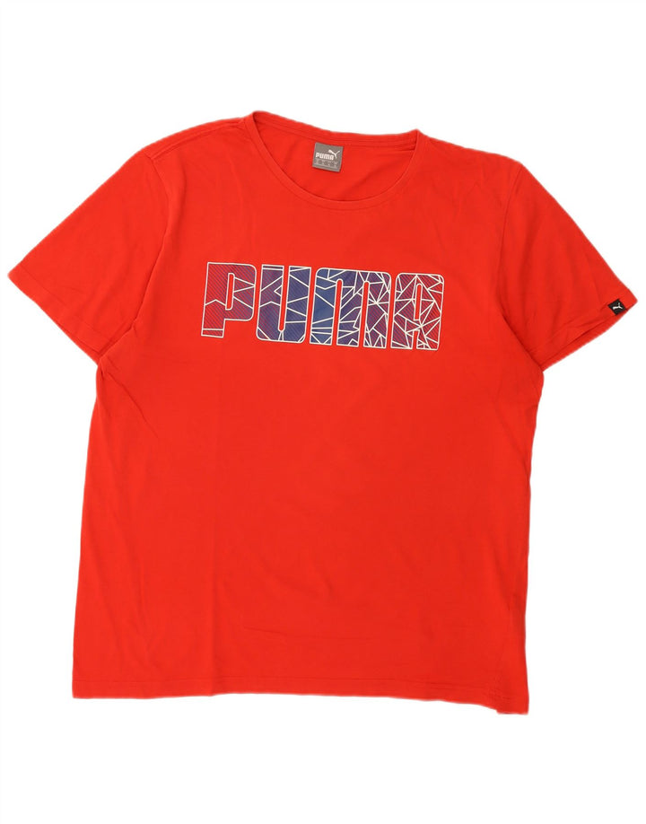 Puma Herren Grafik T-Shirt Top XL Rot Baumwolle