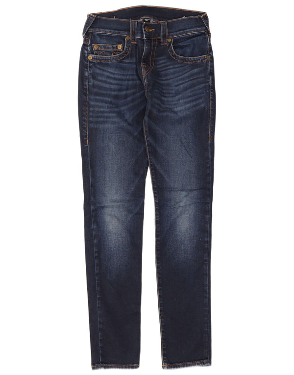 True Religion Damen Skinny Jeans W28 L31 Marineblaue Baumwolle