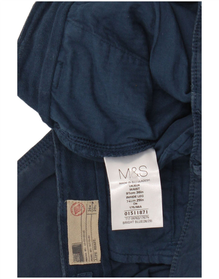 Gerade Herren-Chinohose von Marks & Spencer, W36, L29, Blau, Baumwolle