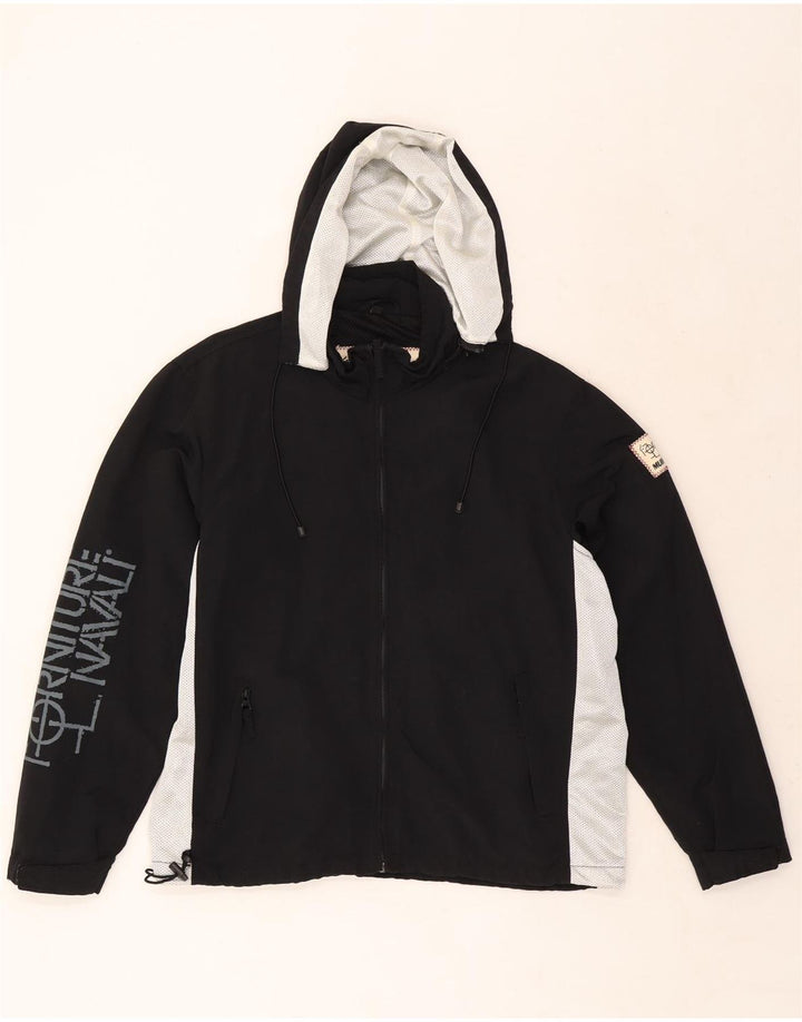 Murphy & Nye Damen Übergroße grafische Regenjacke UK 10 Small Schwarz