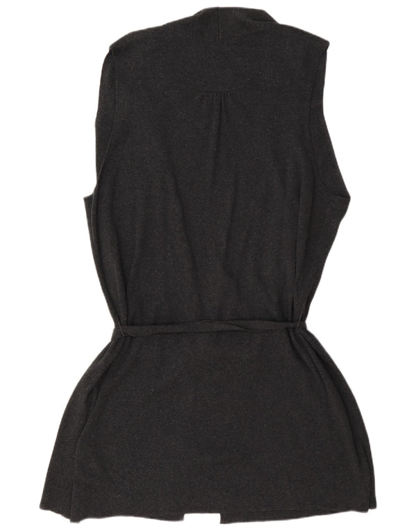 Marks & Spencer Langer, ärmelloser Damen-Cardigan, Gr. 20, 2XL, Grau