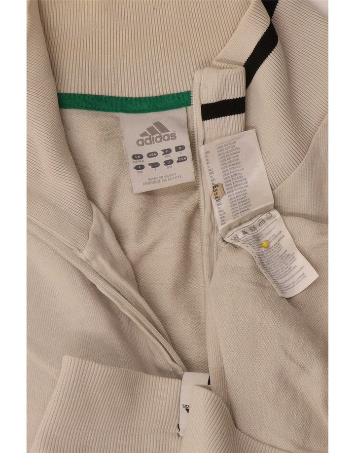 Adidas Herren Trainingsanzug Top Jacke UK 42/44 Große weiße Baumwolle