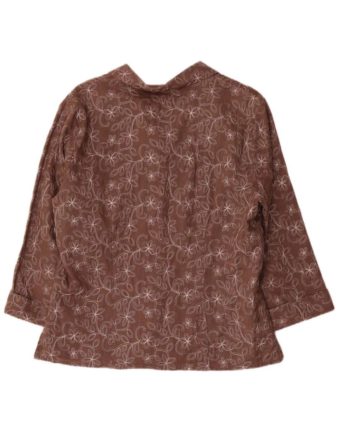 Anne Carson Damen-Blazerjacke mit 3/4-Ärmeln, Gr. 16, großes Braun mit Blumenmuster
