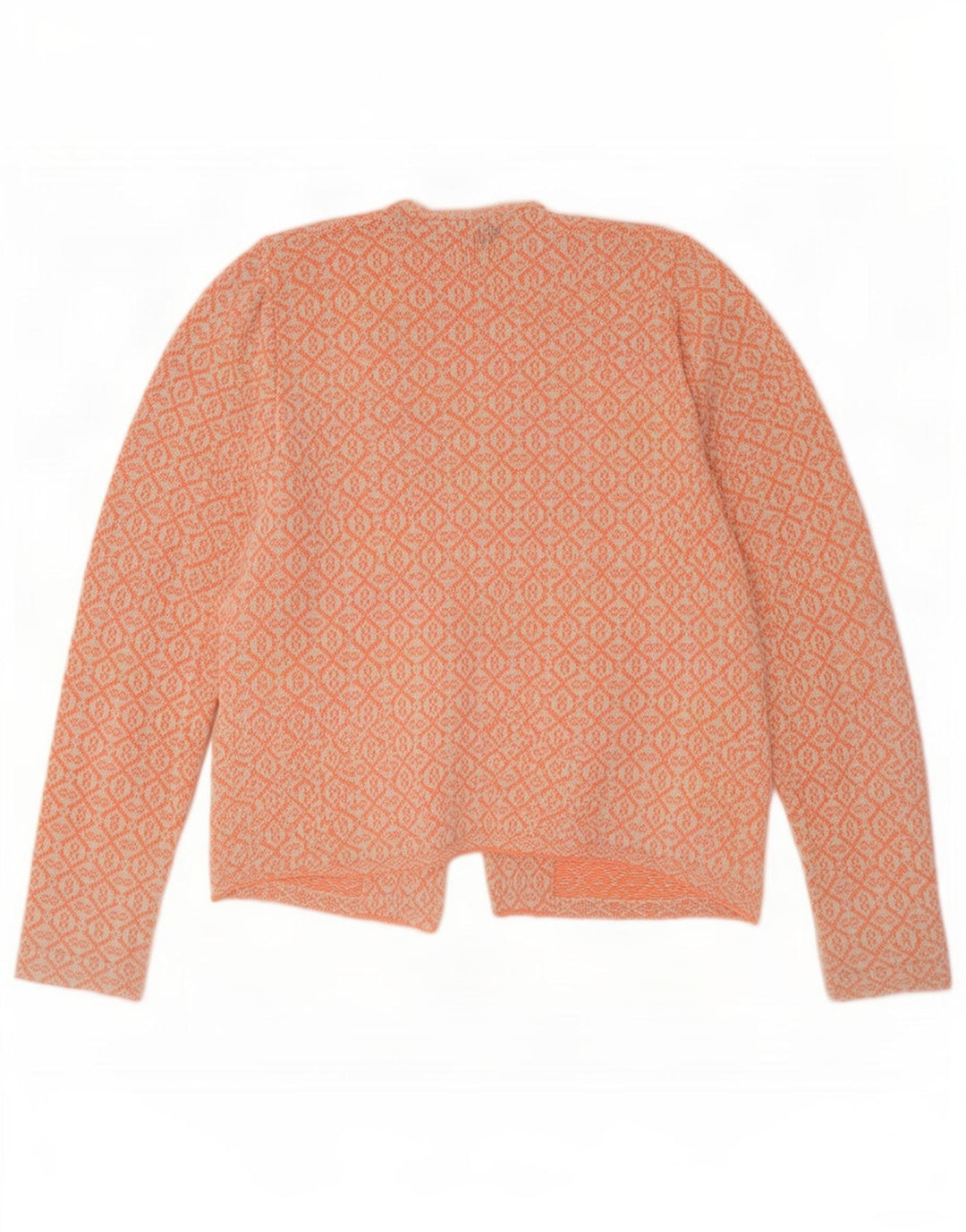 Odd Molly Damen-Strickjacke in Übergröße, Größe 2, mittelorange, geometrisch