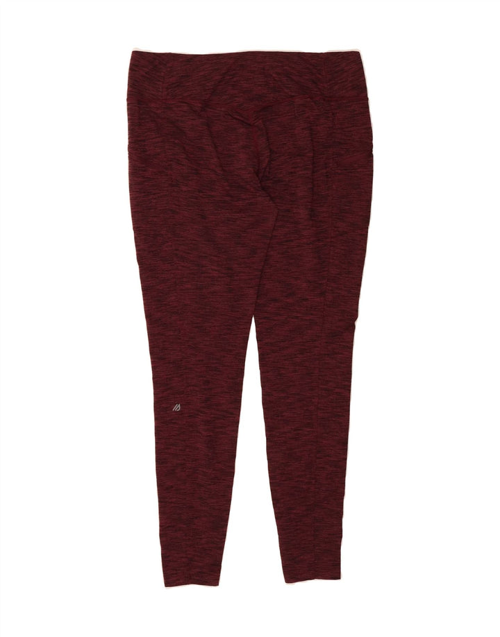 EDDIE BAUER Womens Leggings UK 18 XL  Burgundy Flecked Polyester Vintage Eddie Bauer and Second-Hand Eddie Bauer from Messina Hembry 