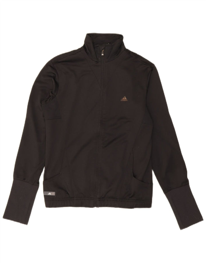 Adidas Damen Trainingsanzug Top Jacke UK 12 Medium Schwarz Polyester