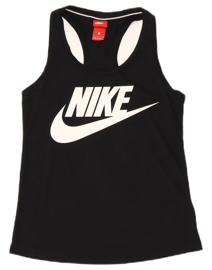 Nike Womens Graphic Vest Top UK 10 Small Schwarz Polyester