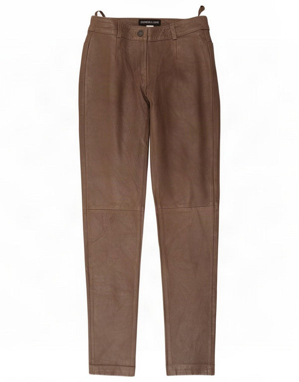 Patrizia Dini Damen Lederhose UK 8 Small W26 L28 Braun