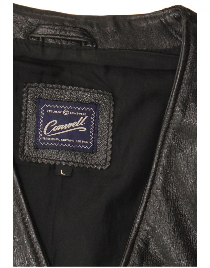 Conwell Damen Lederweste UK 16 Großes schwarzes Leder