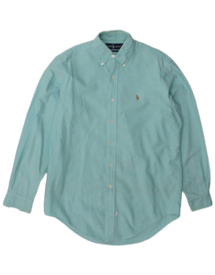 Ralph Lauren Herrenhemd Größe 15 1/2 Medium Türkis Baumwolle
