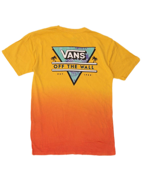 VANS Herren-T-Shirt mit klassischer Passform, Grafik, Größe S, Gelb, Farbblock-Baumwolle