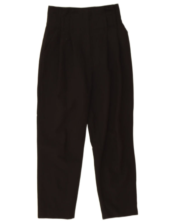 TOPSHOP Damen-Hose mit hohem Bund und Zapfen, kurz geschnitten, UK 6, XS, W24, L24, Schwarz