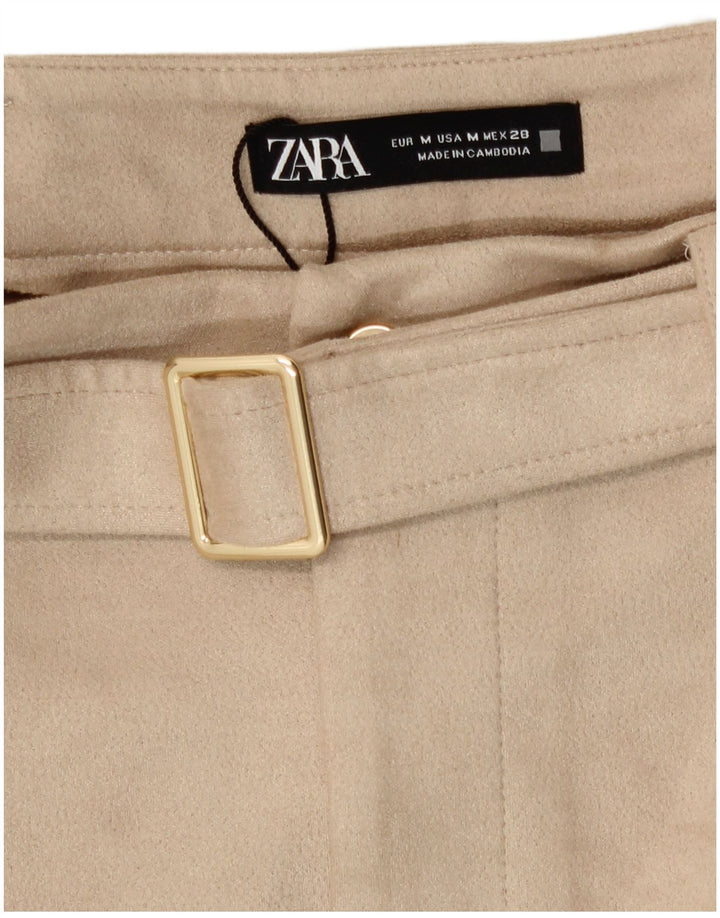 Zara Damen Minirock Medium W28 Beige Polyester