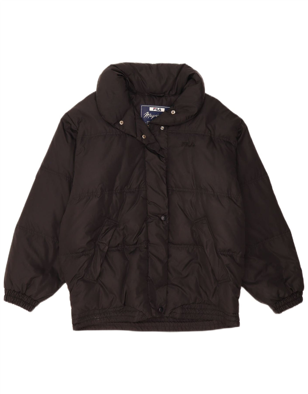 Fila Womens Magic Line Übergroße wattierte Jacke IT 44 Mittelschwarzes Polyamid
