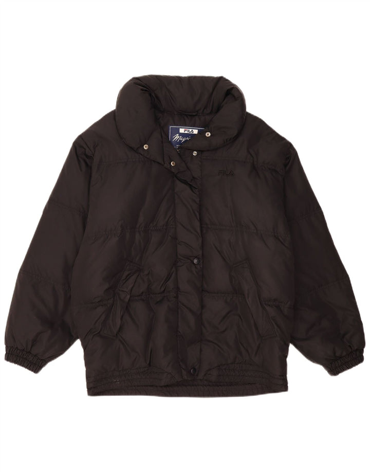 Fila Womens Magic Line Übergroße wattierte Jacke IT 44 Mittelschwarzes Polyamid