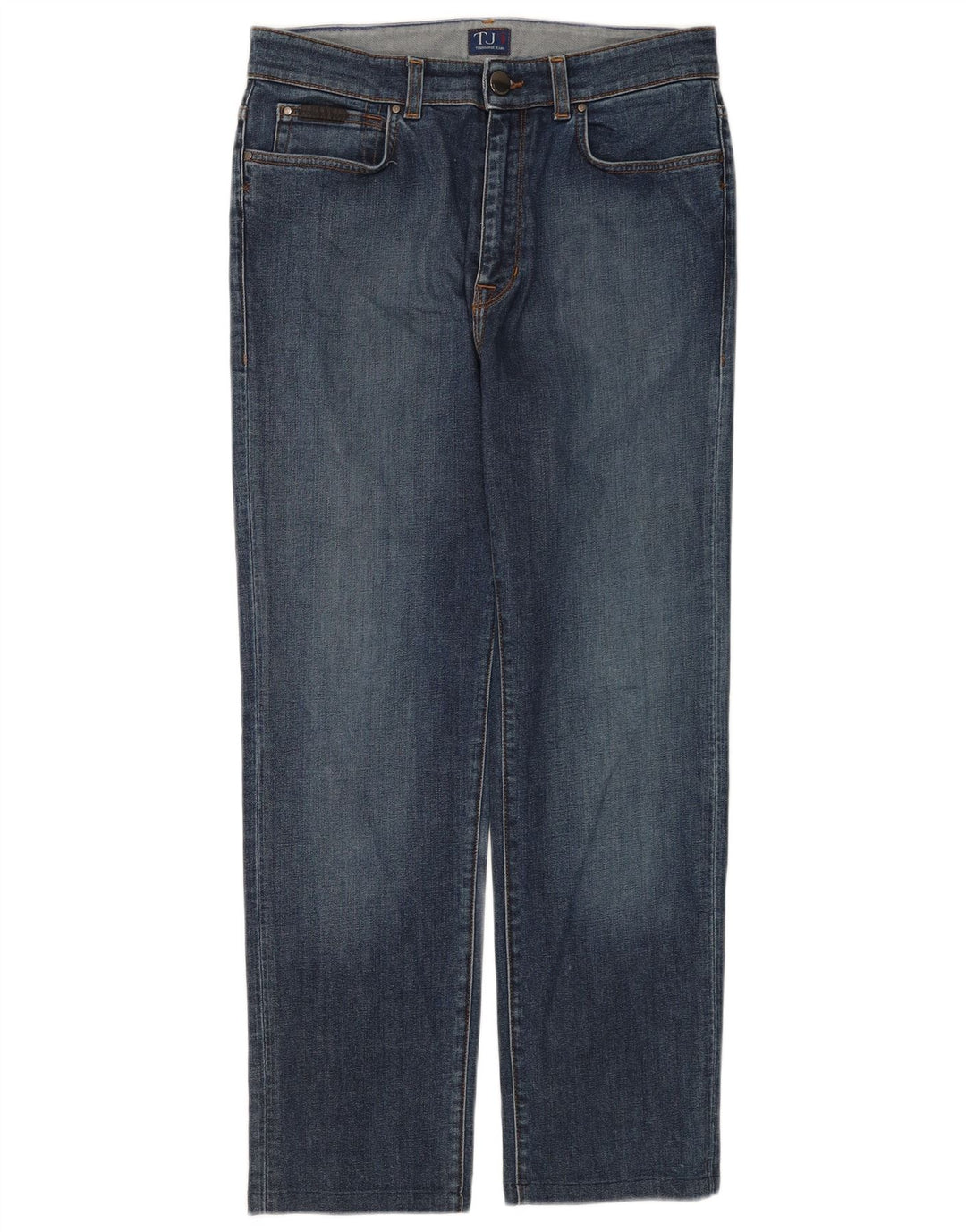 Trussardi Herren Straight Jeans W32 L28 Blaue Baumwolle