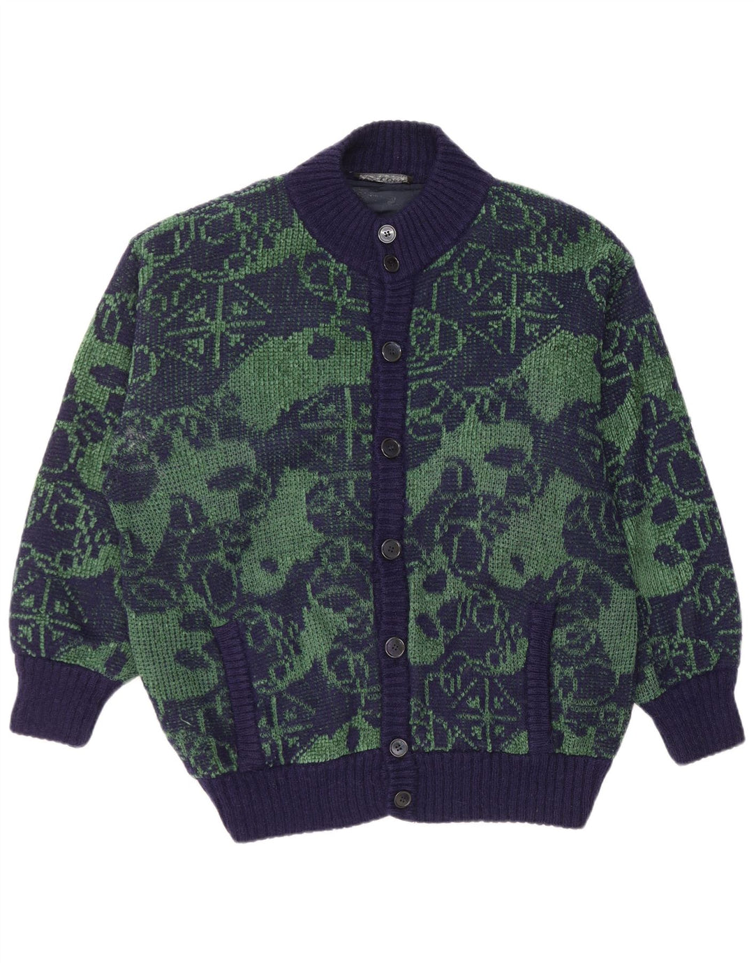 Marzia Herren Strickjacke 2XL Marineblau Geometrisch