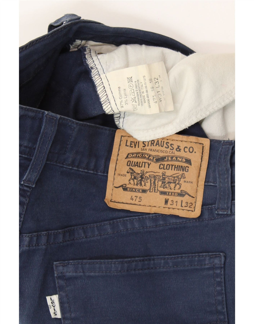 LEVI'S Damen Straight Jeans W31 L27 Marineblaue Baumwolle