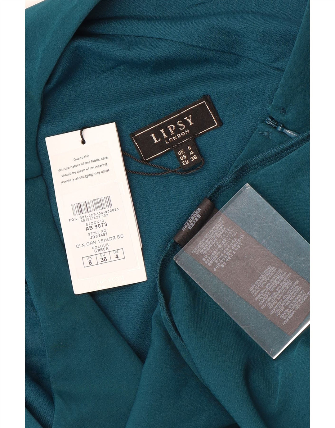 Lipsy One-Shoulder-Kleid für Damen, Größe S, Grün, Polyester