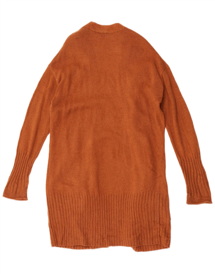 Marks & Spencer Damen Longline Open Cardigan Pullover UK 14 Mittelbraun