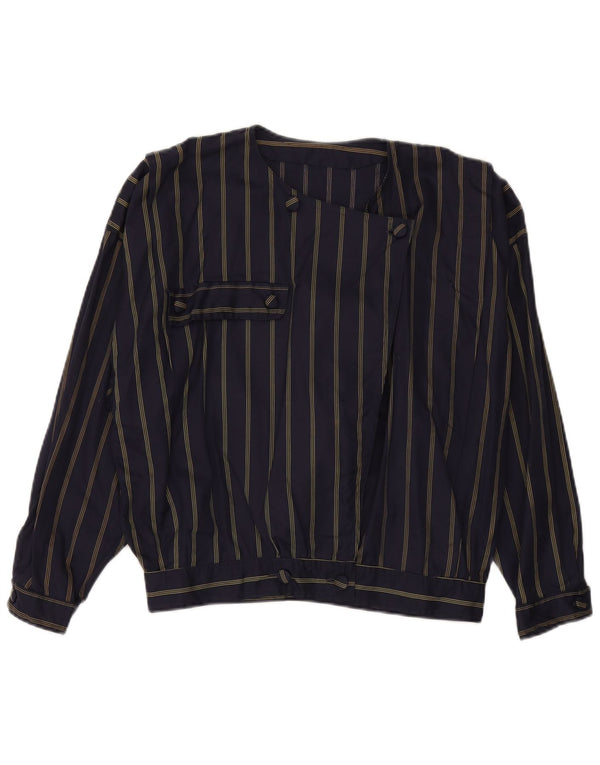 Vintage Damen 2-teiliges Rockset UK 14 Medium W26 Marineblau gestreift