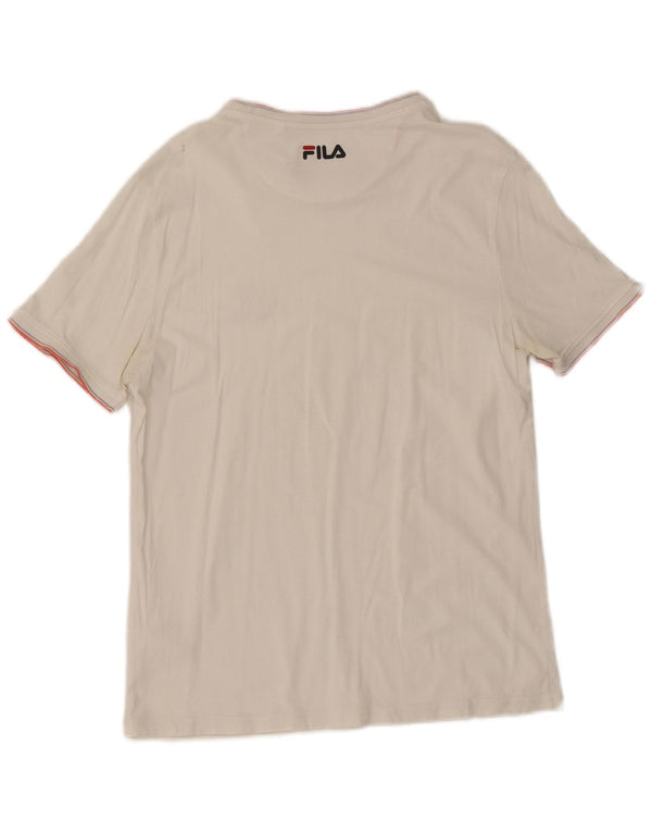 Fila Herren T-Shirt Top Small weiß gestreift aus Baumwolle