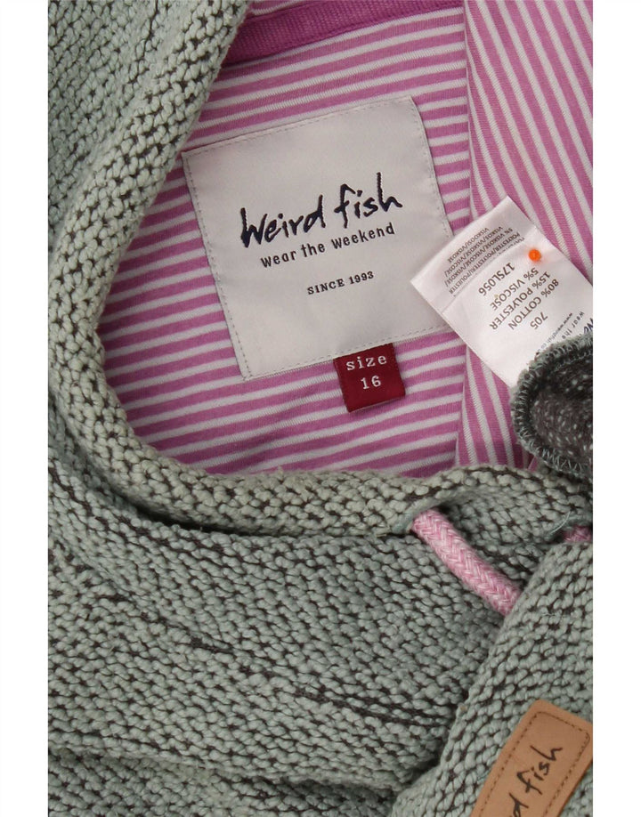 Weird Fish Damen Sweatshirt Pullover UK 16 Large Grüne Baumwolle