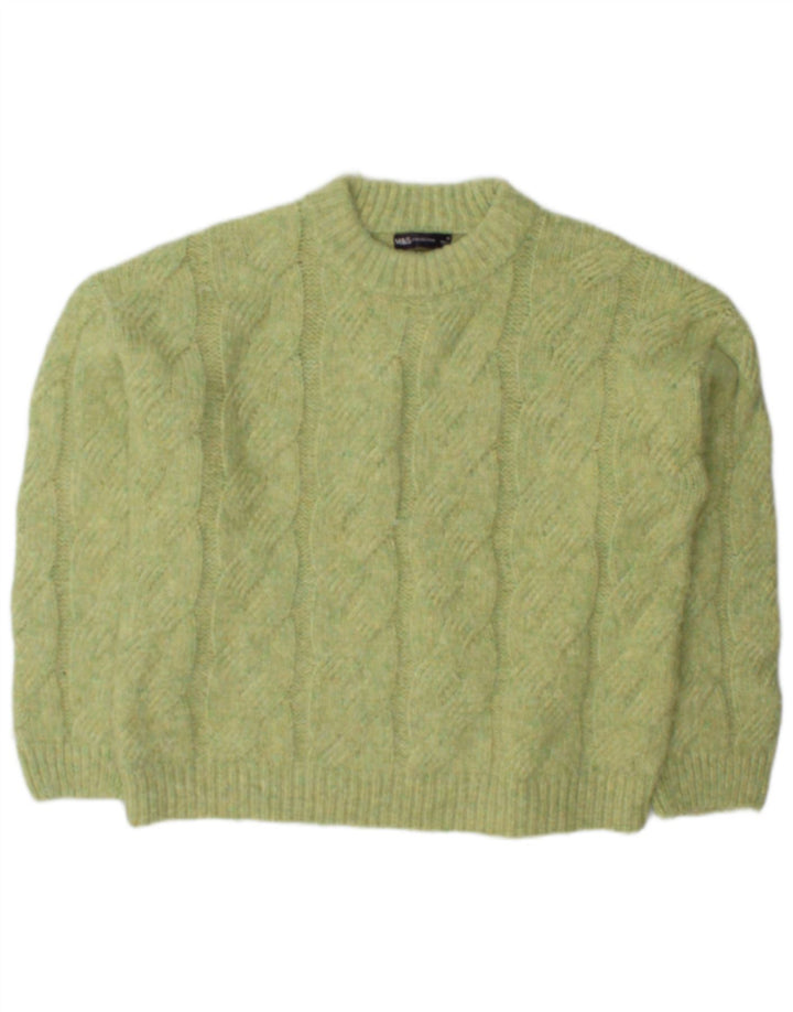 Marks & Spencer Damen-Pullover mit Rundhalsausschnitt, Gr. 14, Mittelgrün
