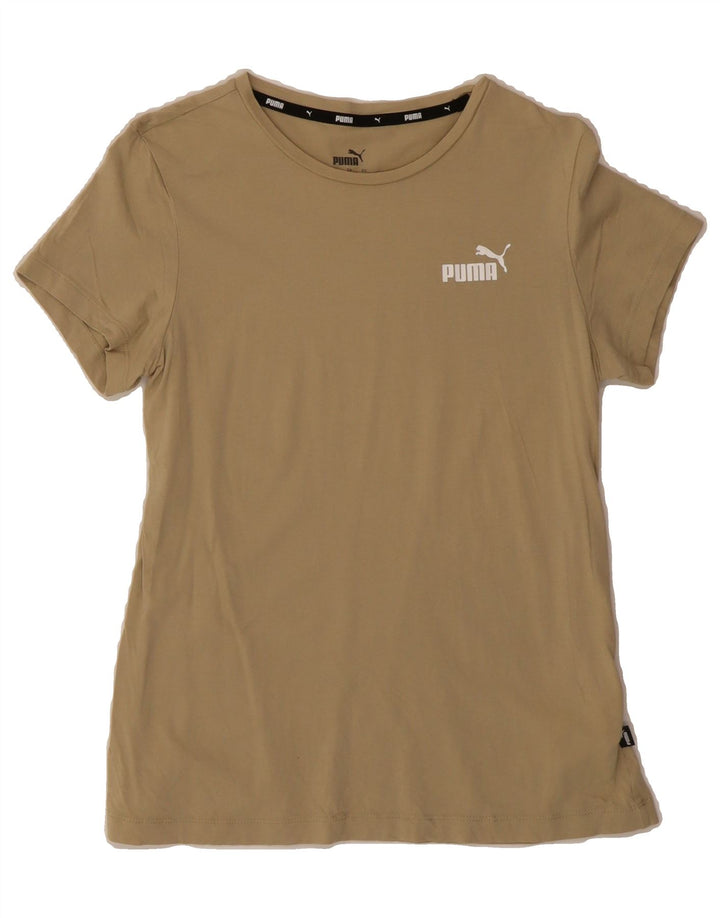 PUMA Womens T-Shirt Top UK 12 Medium Beige Cotton Vintage Puma and Second-Hand Puma from Messina Hembry 