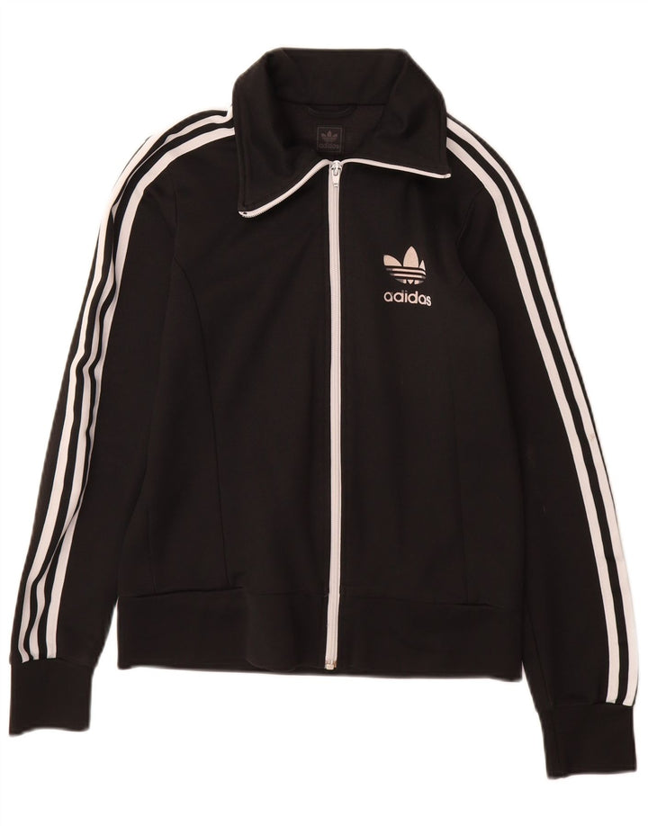 Adidas Damen Trainingsanzug Top Jacke EU 34 XS Schwarz Baumwolle