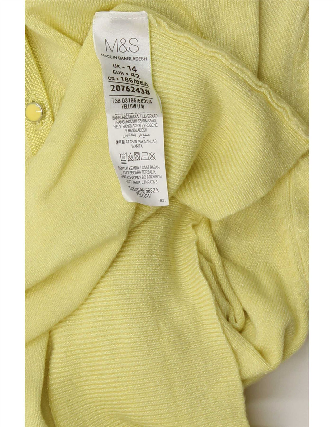 Marks & Spencer Damen-Cardigan-Pullover UK 14 Große gelbe Viskose