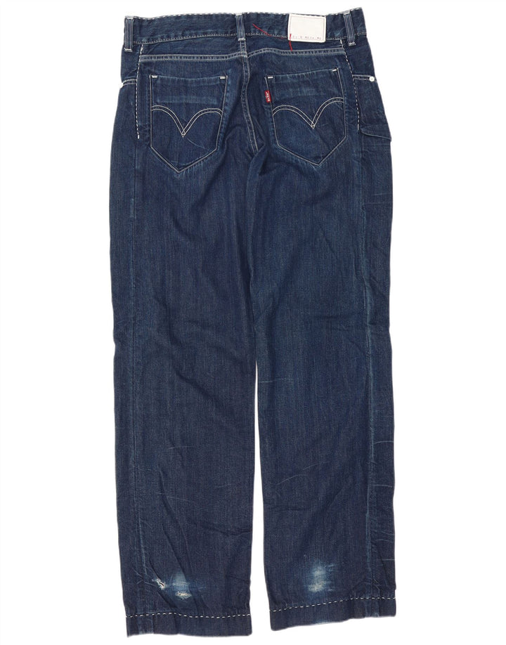 Levi's Herren Straight Jeans W34 L34 Marineblaue Baumwolle