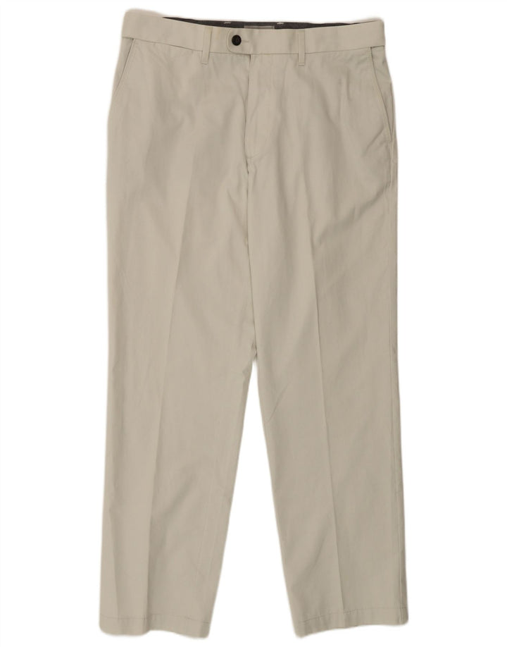 Marks & Spencer Herren-Chinohose mit normaler Passform, W34 L29, weiße Baumwolle