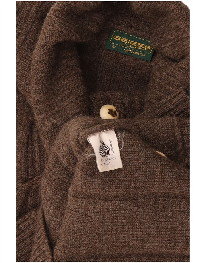 Geiger Damen Strickjacke Pullover EU 42 Große braune Wolle