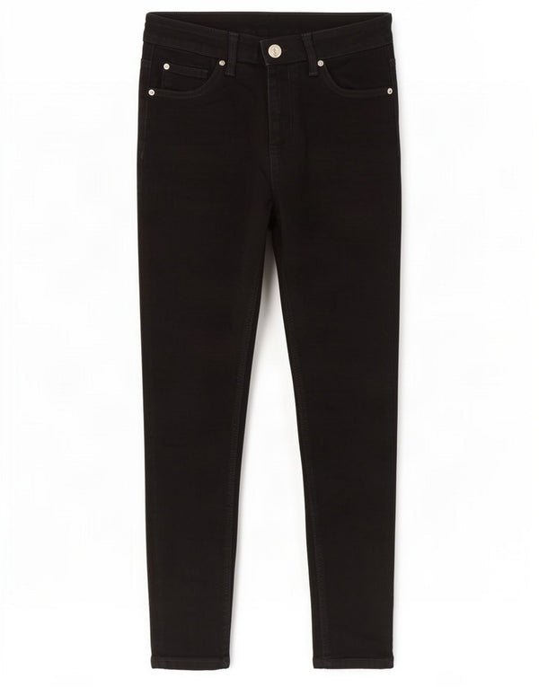 Marks & Spencer Damen Skinny Jeans UK 10 Small W28 L26 Schwarze Baumwolle