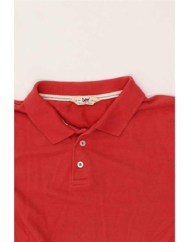 LEE Mens Polo Shirt 2XL Red Cotton Vintage Lee and Second-Hand Lee from Messina Hembry 