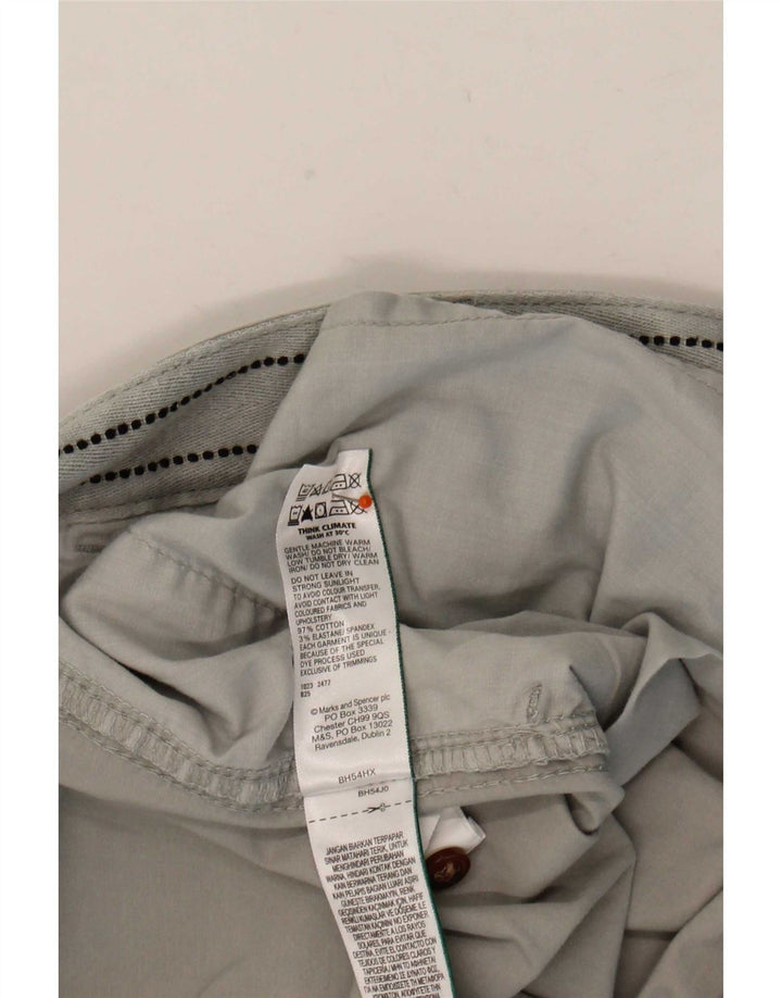 Marks & Spencer Damen Chinoshorts UK 16 Large W36 Graue Baumwolle