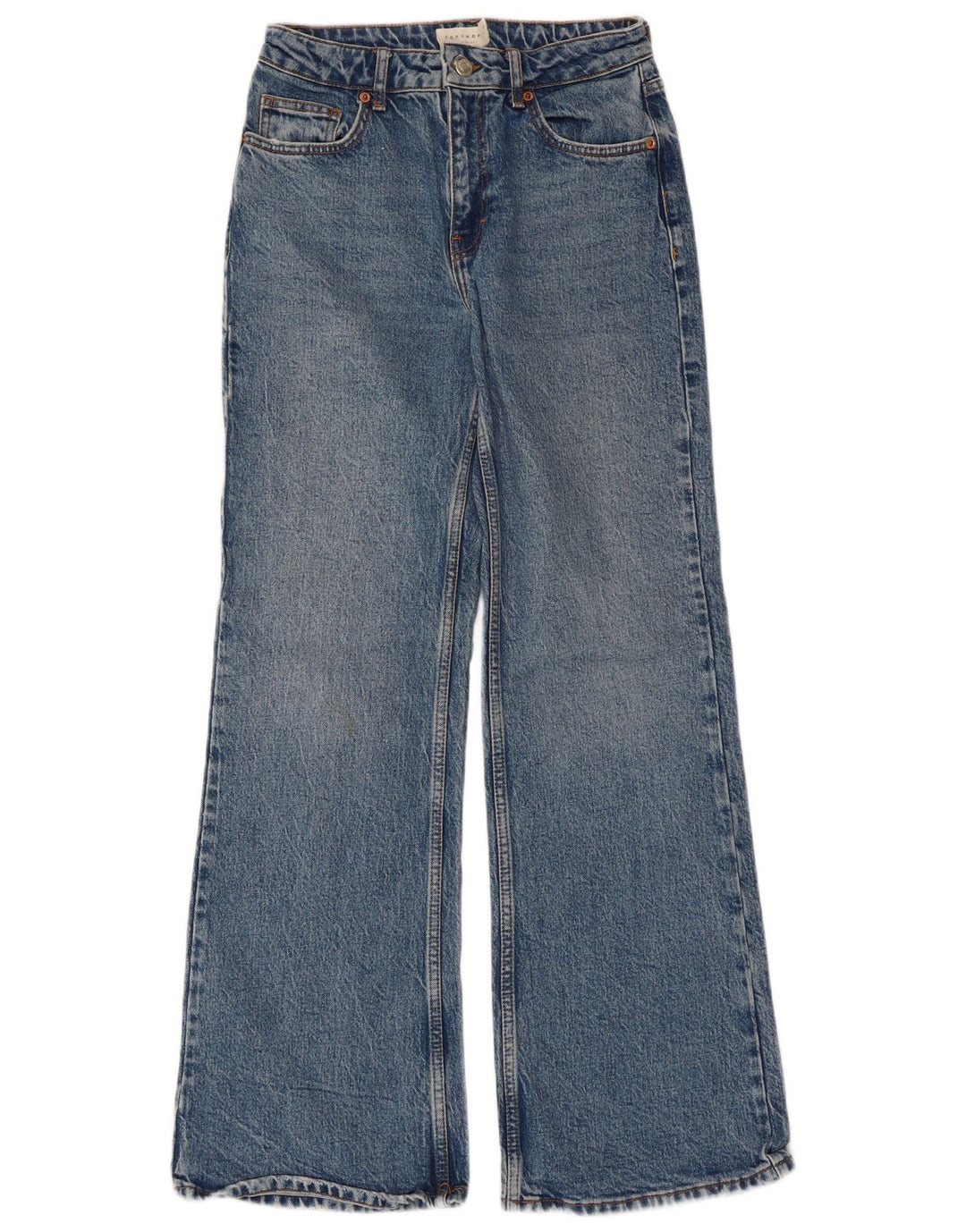 Topshop Damen Relaxed Flared Jeans W26 L30 Blaue Baumwolle