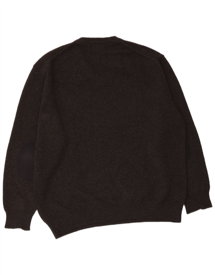 Fred Perry Herren-Pullover mit V-Ausschnitt, große graue Wolle