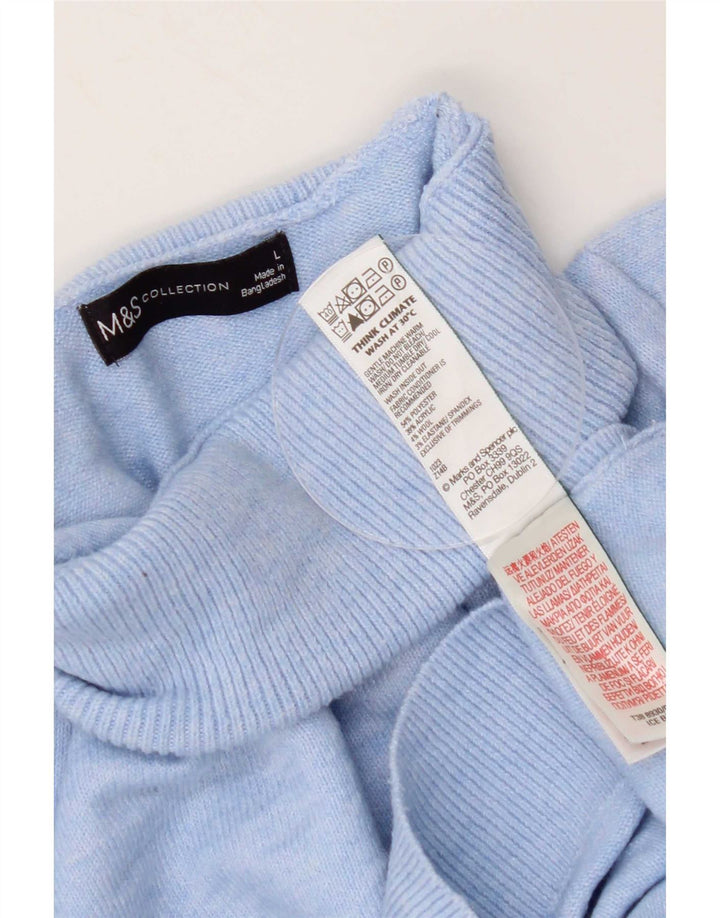 Marks & Spencer Damen-Pullover mit Rollkragen, Gr. 40, Größe L, Blau, Polyester