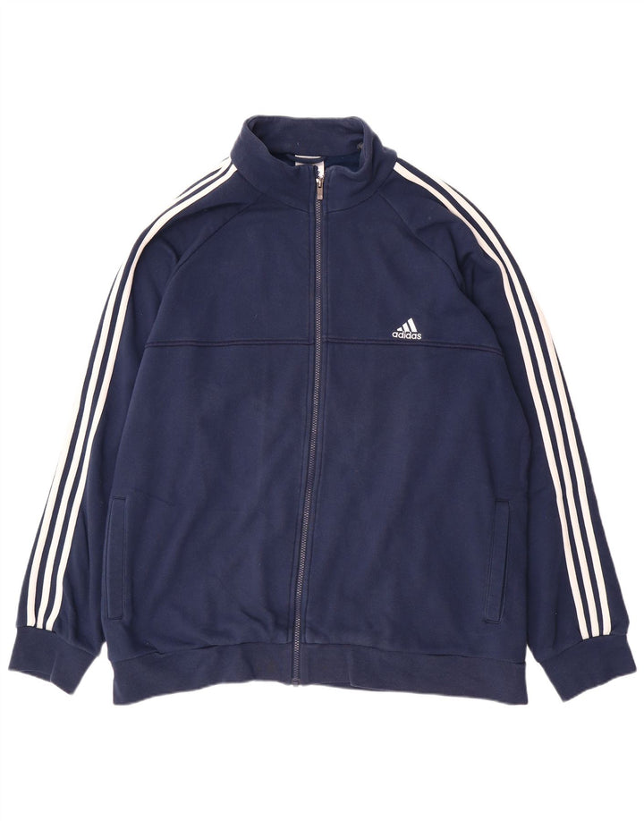 ADIDAS Herren Climalite Trainingsanzug Top Jacke UK 52/54 2XL Marineblau Baumwolle