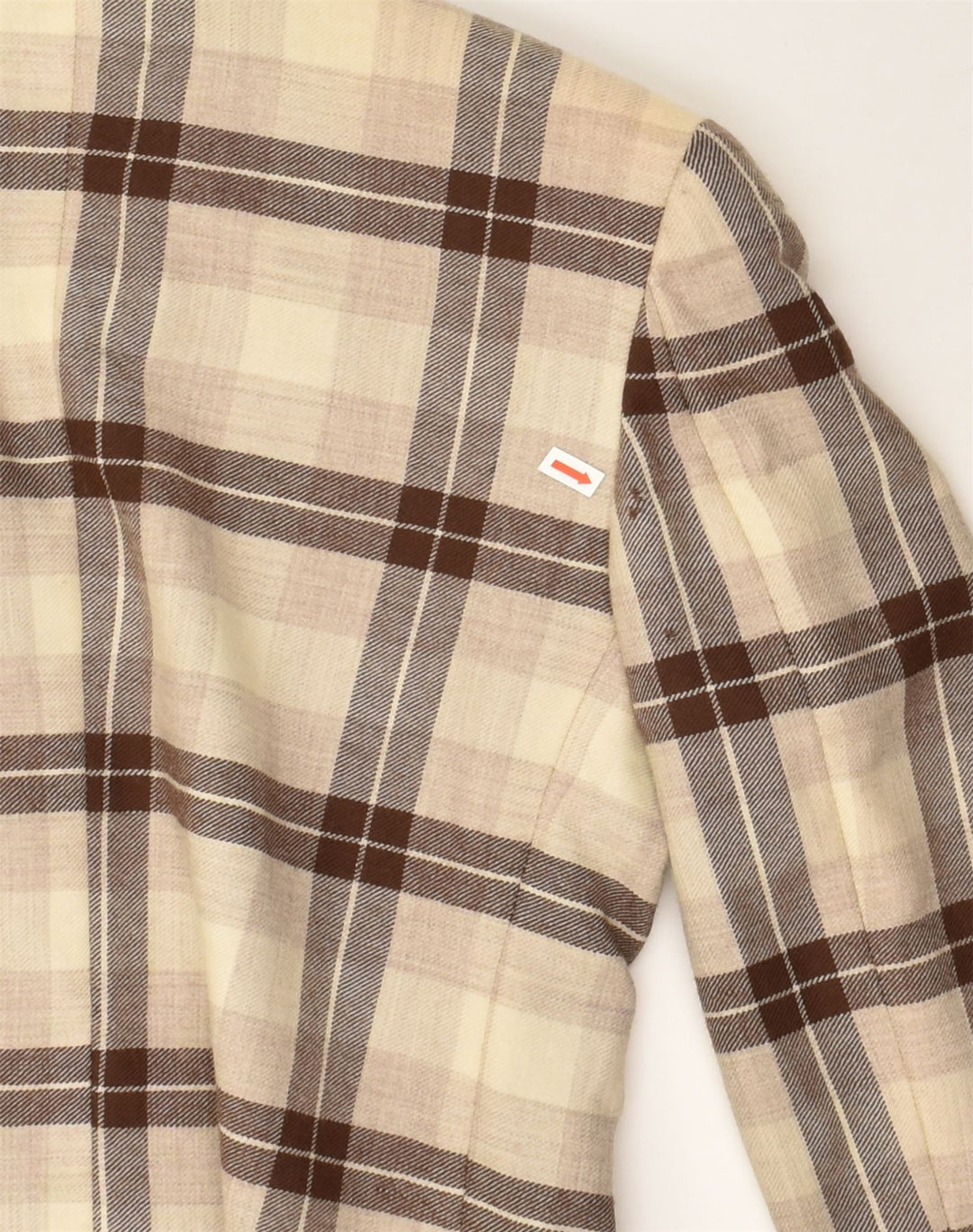 SHARI Womens 3 Button Blazer Jacket IT 42 Medium Brown Check Cupro | Vintage Shari | Thrift | Second-Hand Shari | Used Clothing | Messina Hembry 