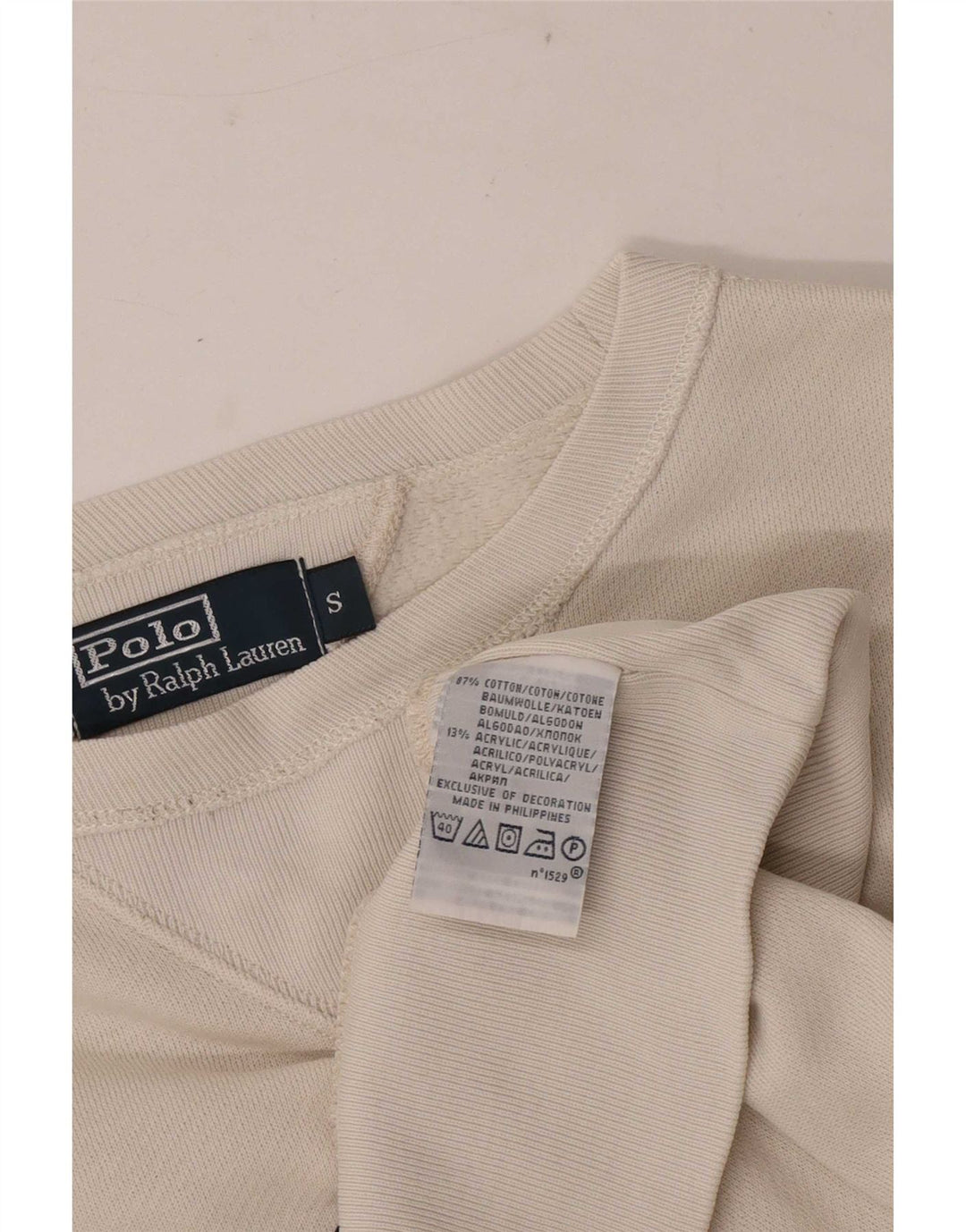 Polo Ralph Lauren Herren-Sweatshirt mit Grafik, Größe S, gebrochenes Weiß
